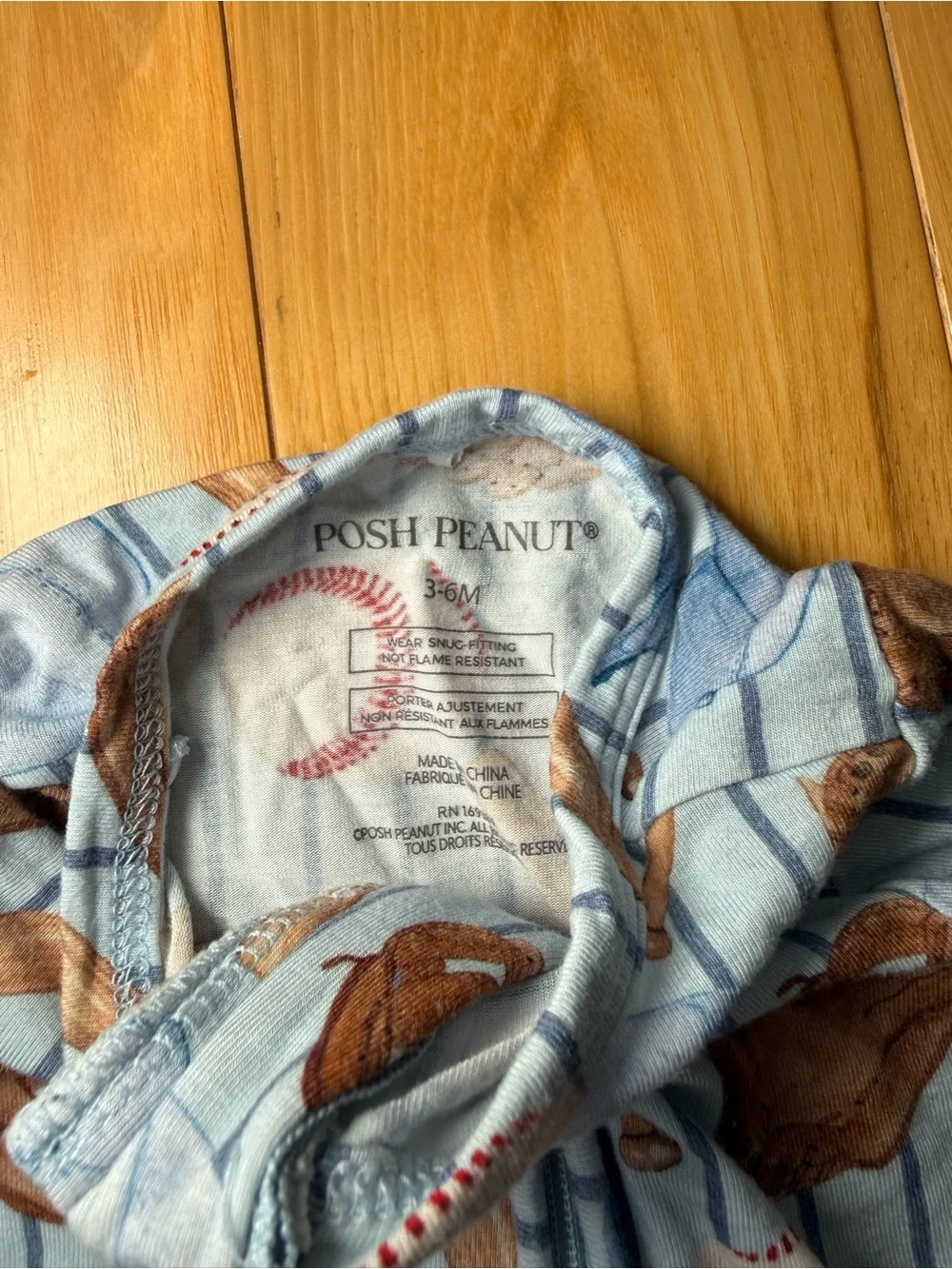 Posh Peanut 3-6M Baseball Romper
